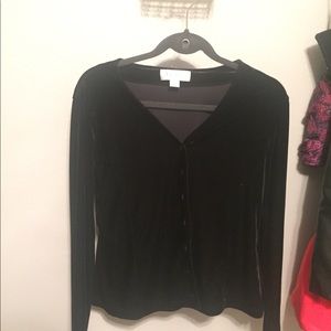Black velvet bottom up sweater